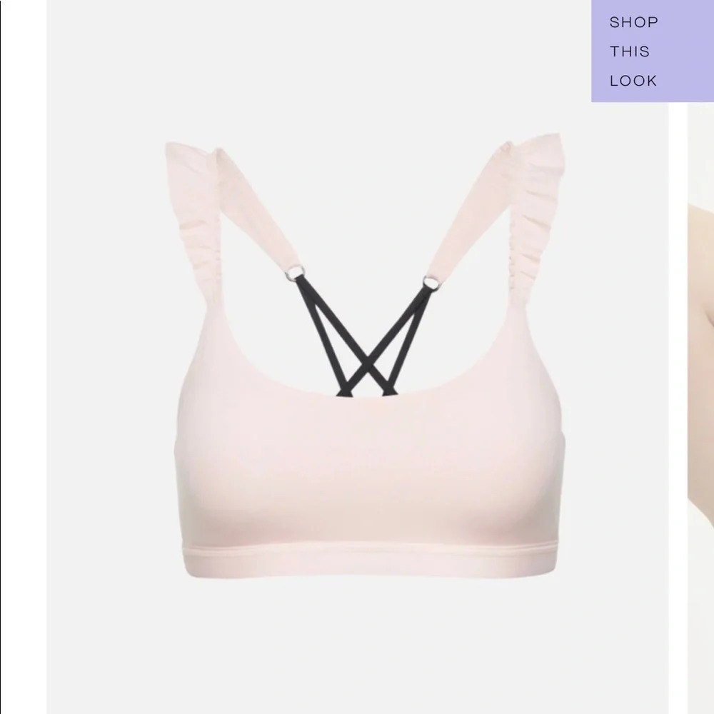 Bandier x Something Navy Ruffle Bra in Pale Blush Size Small